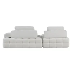 Rolled and Compressed Sectional-in-a-Box with Right-Facing Chaise Beige Hot
