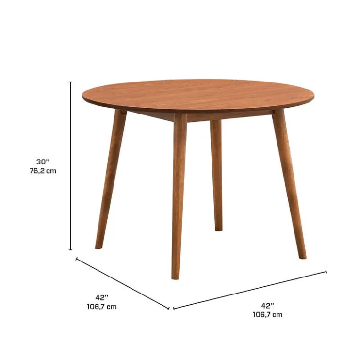 Round Dining Table 42" Brown