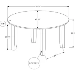 Monarch Round Dining Table 48" - Grey Sale