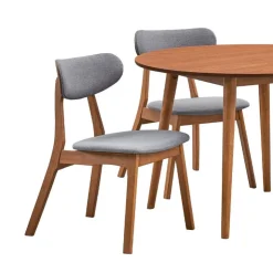 Round Dining Table with 4 Chairs - Grey Brown/Grey Discount