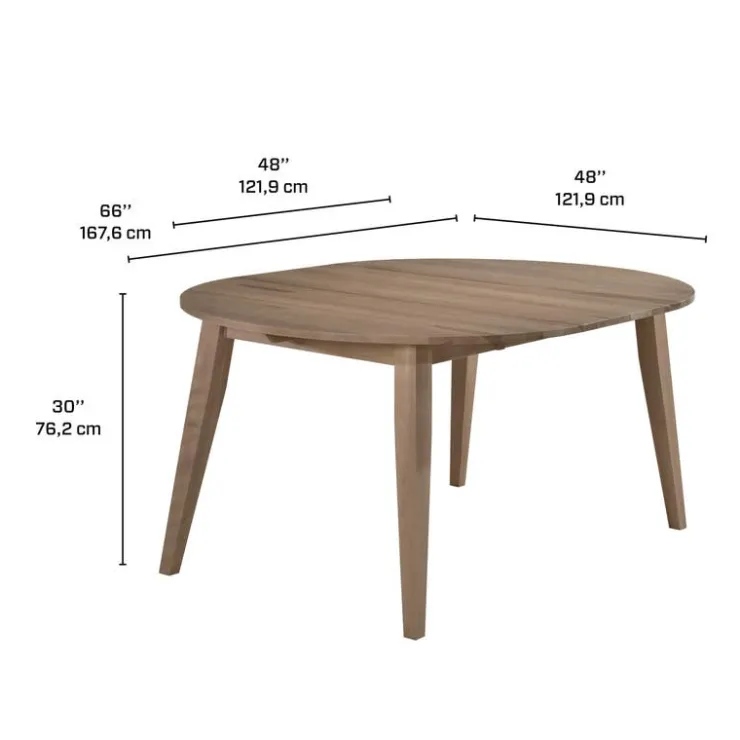 Arboit Poitras Round Extendable Solid Wood Dining Table 48" to 66" - Grey Sale