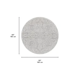 Round Indoor Rug - 5x5 Grey/Beige Outlet