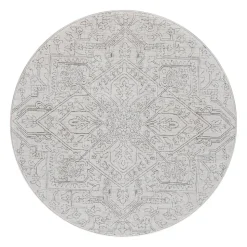 Round Indoor Rug - 5x5 Grey/Beige Outlet