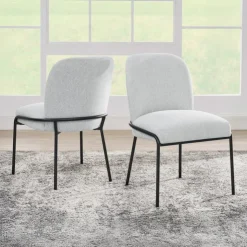 Round Marble Dining Table with 4 Upholstered Chairs - 48