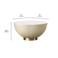 Round Sintered Stone Coffee Table Black Clearance
