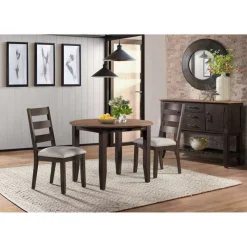 Round table with 2 chairs Brown Sale