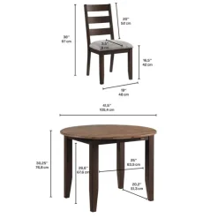 Round table with 2 chairs Brown Sale