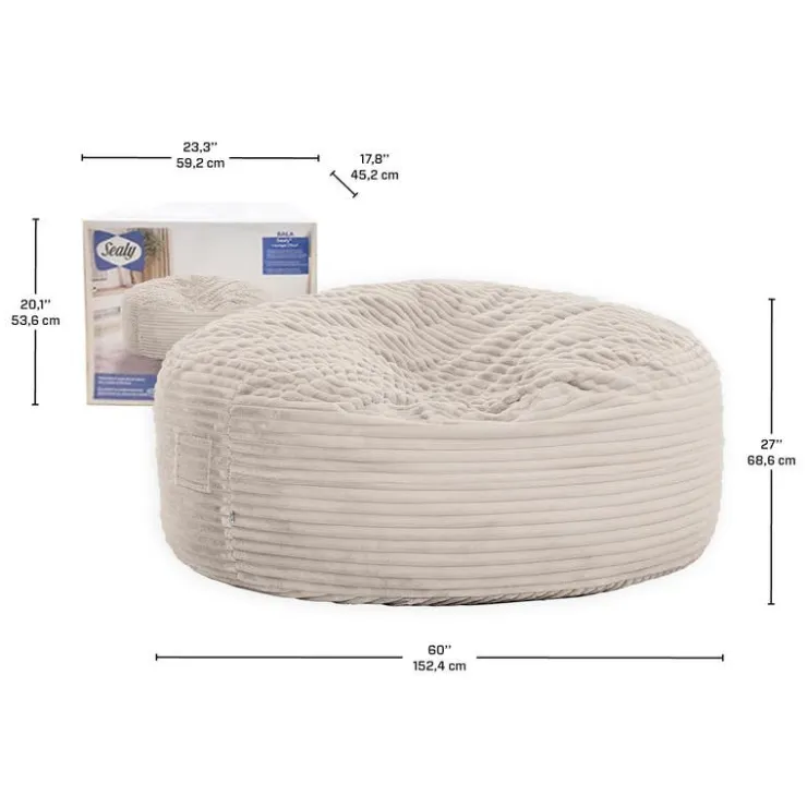Sealy Corduroy Velvet Bean Bag - Taupe Clearance