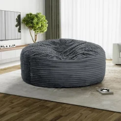 Sealy Corduroy Velvet Bean Bag - Grey Charcoal Outlet