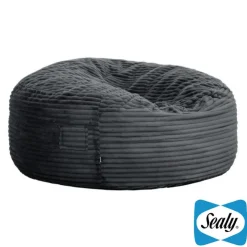 Sealy Corduroy Velvet Bean Bag - Grey Charcoal Outlet