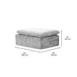 Sealy Rolled and Compressed Foam Ottoman Grey