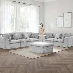 Sealy Rolled and Compressed Foam Ottoman Grey