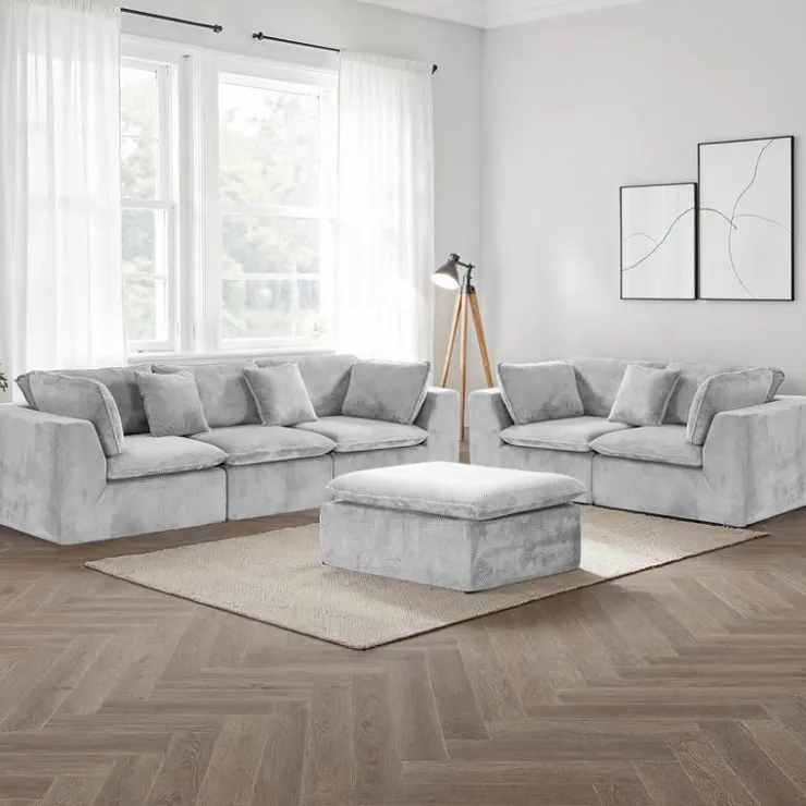 Sealy Rolled and Compressed Foam Ottoman Grey