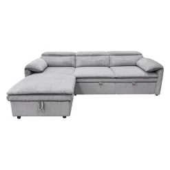 Sectional Bed and a Left-Side Chaise with Storage - Grey Best