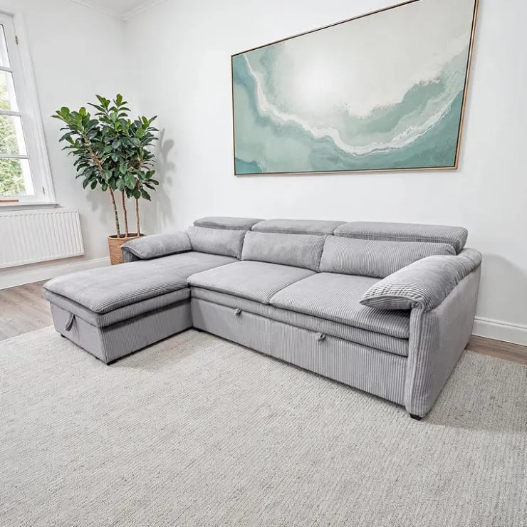 Sectional Bed and a Left-Side Chaise with Storage - Grey Best