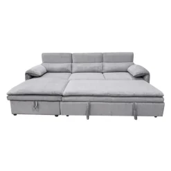 Sectional Bed and a Left-Side Chaise with Storage - Grey Best