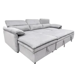 Sectional Bed and a Left-Side Chaise with Storage - Grey Best
