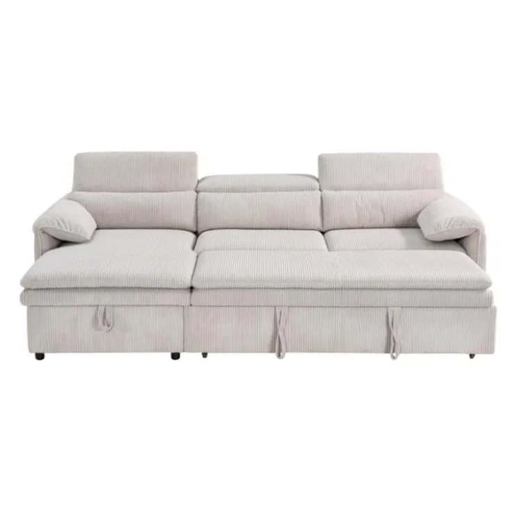 Sectional Bed and a Left-Side Chaise with Storage - Beige Sale
