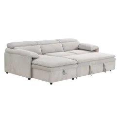 Sectional Bed and a Left-Side Chaise with Storage - Beige Sale