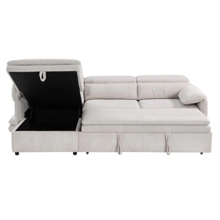 Sectional Bed and a Left-Side Chaise with Storage - Beige Sale