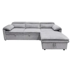 Sectional Bed and a Right-Side Chaise with Storage - Grey Discount