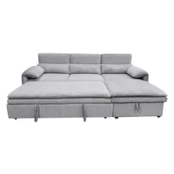 Sectional Bed and a Right-Side Chaise with Storage - Grey Discount