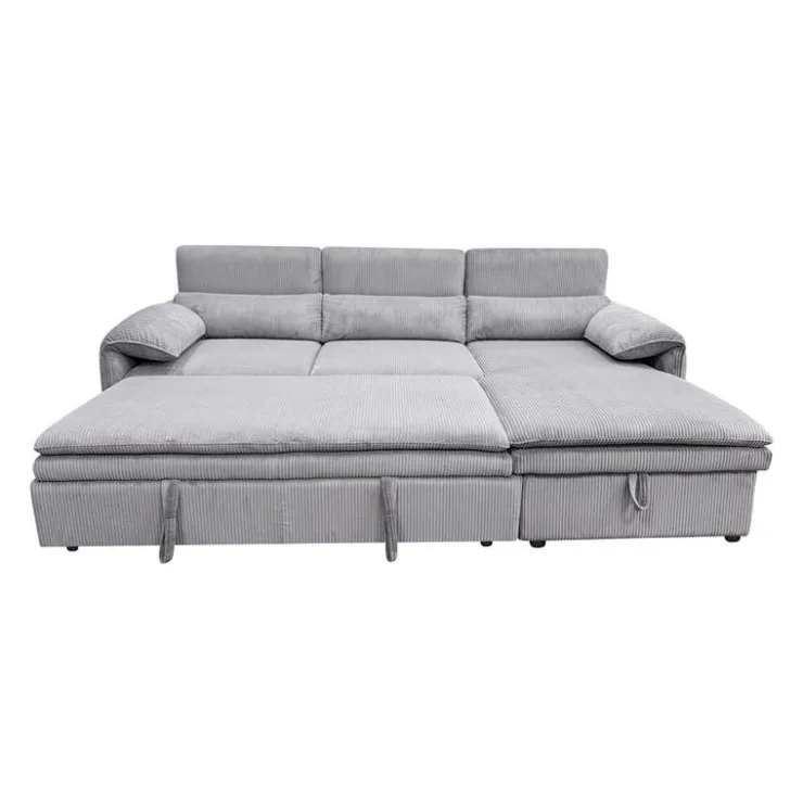 Sectional Bed and a Right-Side Chaise with Storage - Grey Discount