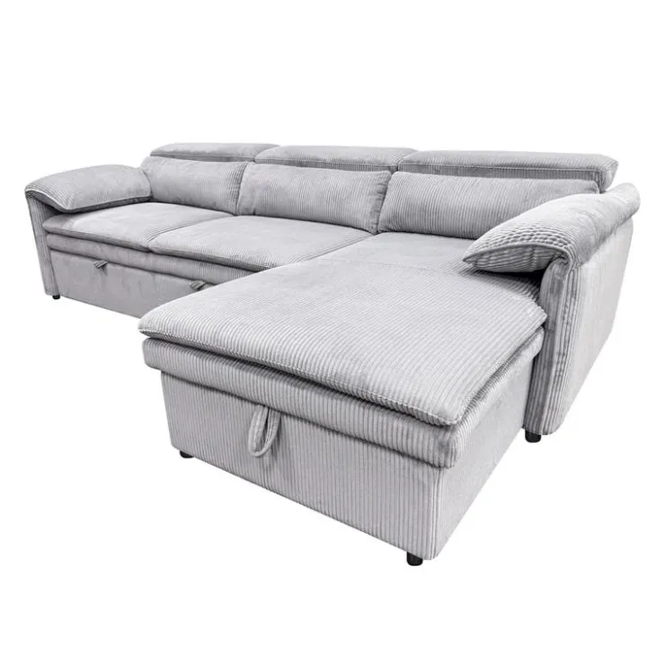 Sectional Bed and a Right-Side Chaise with Storage - Grey Discount