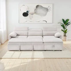 Sectional Bed and a Right-Side Chaise with Storage - Beige Clearance