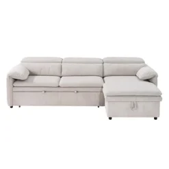 Sectional Bed and a Right-Side Chaise with Storage - Beige Clearance