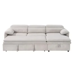 Sectional Bed and a Right-Side Chaise with Storage - Beige Clearance
