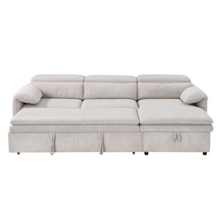 Sectional Bed and a Right-Side Chaise with Storage - Beige Clearance