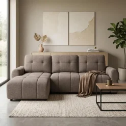 Sectional Bed with Left-Facing Chaise and Storage - Grey Outlet