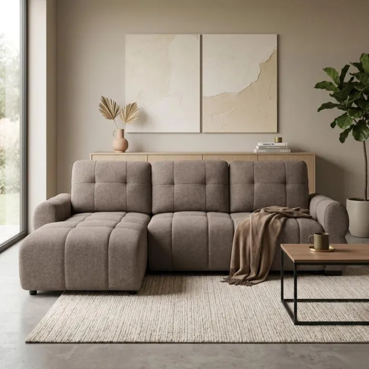 Sectional Bed with Left-Facing Chaise and Storage - Grey Outlet