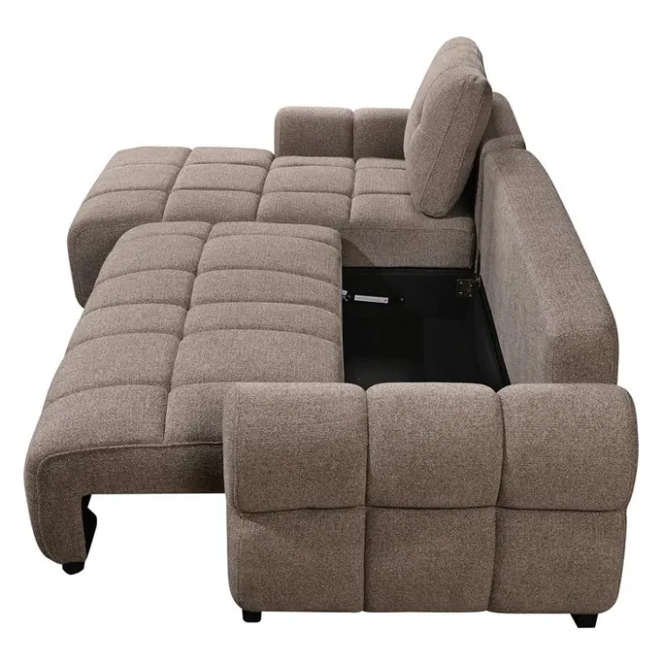 Sectional Bed with Left-Facing Chaise and Storage - Grey Outlet
