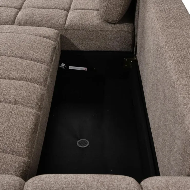 Sectional Bed with Left-Facing Chaise and Storage - Grey Outlet