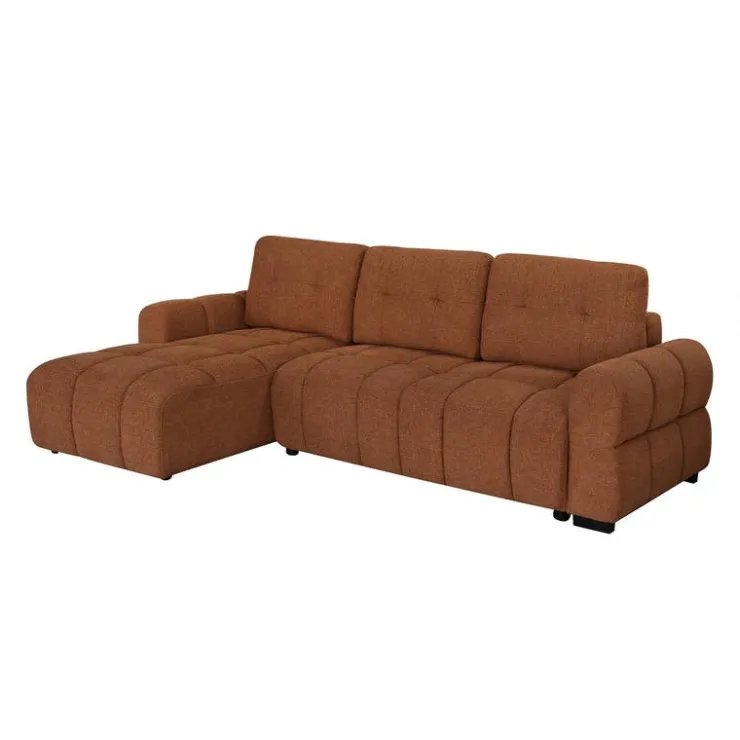 Sectional Bed with Left-Facing Chaise and Storage - Terracotta Rust Hot