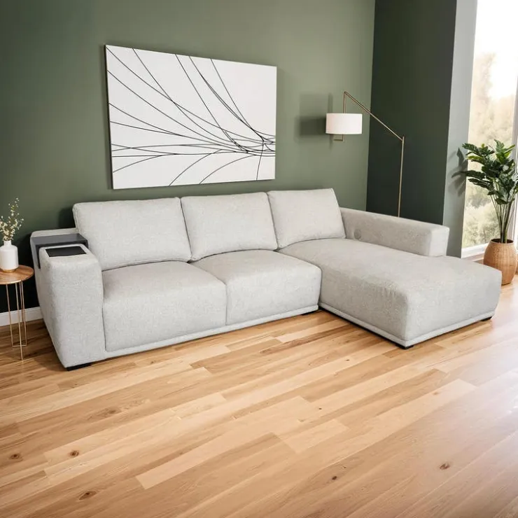 Sectional with Chaise and Built-In Audio Sound System White Best