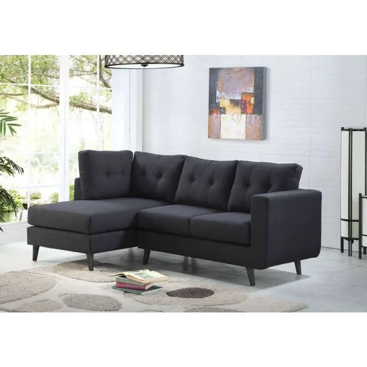 Sectional with Left-Side Chaise Black