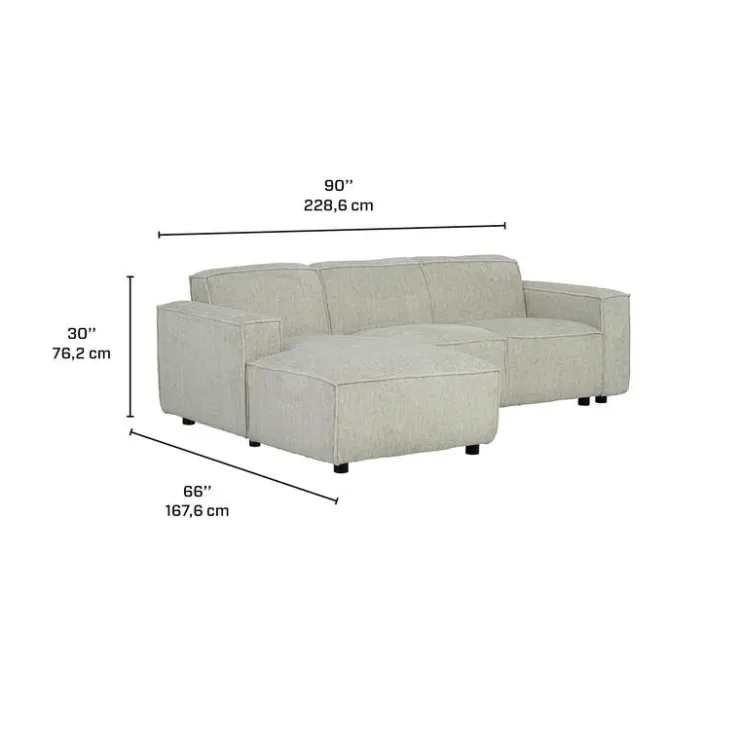 Sectional with Left-Side Chaise Grey Outlet