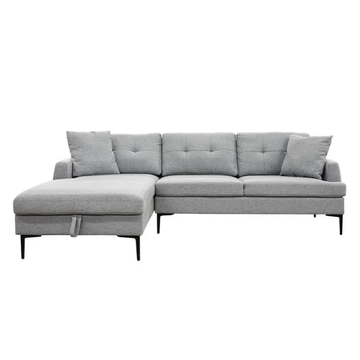 Sectional with Left-Side Chaise and Storage Grey New