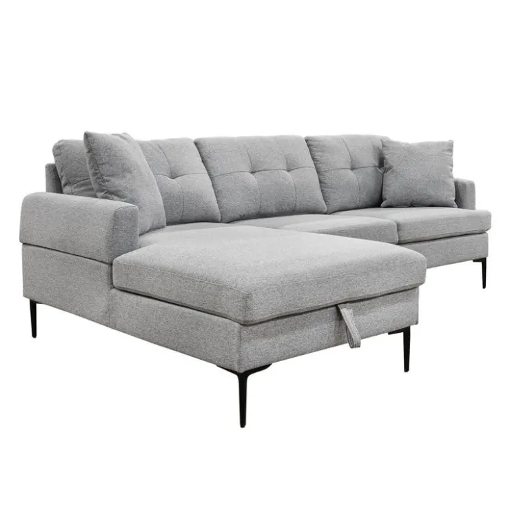 Sectional with Left-Side Chaise and Storage Grey New