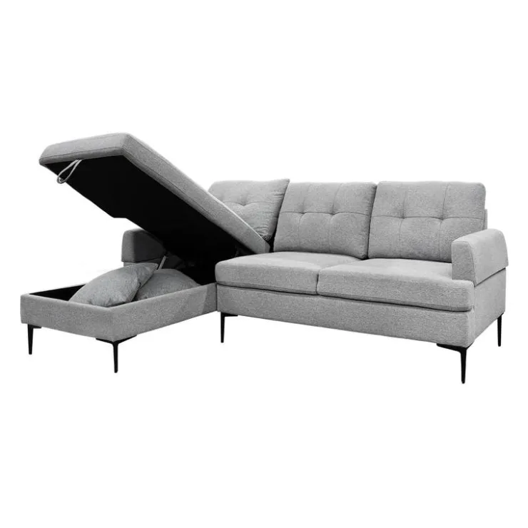 Sectional with Left-Side Chaise and Storage Grey New