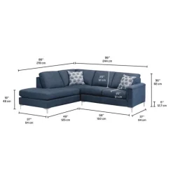 Sofa By Fancy Sectional with Left-Side Chaise Blue Discount