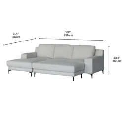 Sectional with Left-Side Chaise and Ottoman - BEIGE Sale