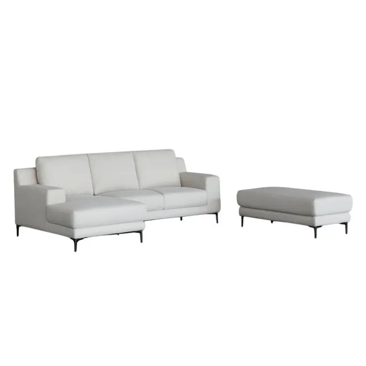 Sectional with Left-Side Chaise and Ottoman - BEIGE Sale