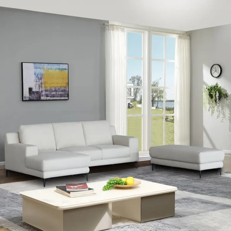 Sectional with Left-Side Chaise and Ottoman - BEIGE Sale