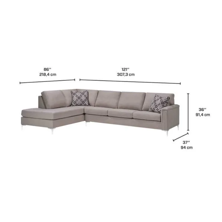 Sofa By Fancy Sectional with Left-Side Chaise Greige Hot