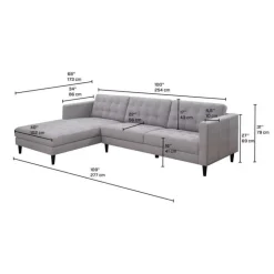 Sectional with Left-Side Chaise - Grey Best