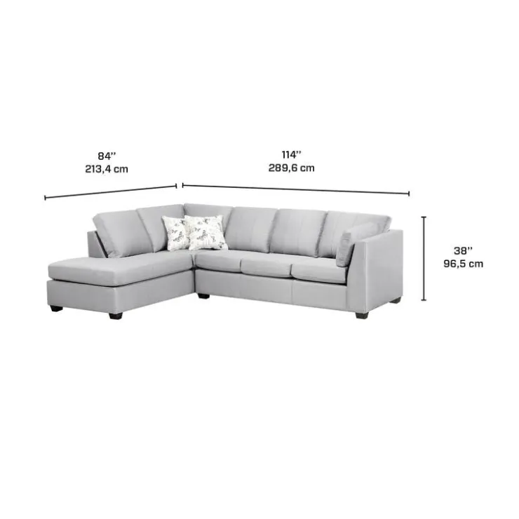 Sofa By Fancy Sectional with Left-Side Chaise Slate New